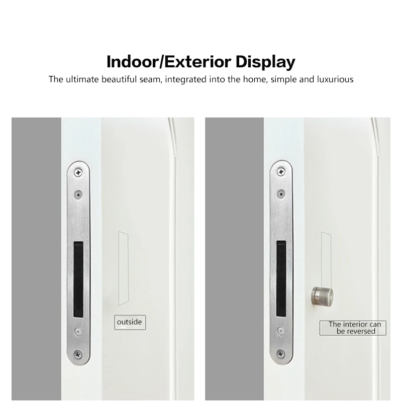 Fechadura de porta invisível sem alça, parede de fundo, dupla face, push-to-open, fechadura magnética interna, anti-bloqueio, fechadura escondida