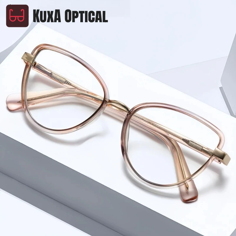 

KUXA модные женские ретро очки «кошачий глаз» сверхлегкие модные TR90 весенний дизайн оптическая оправа для очков по рецепту 97740