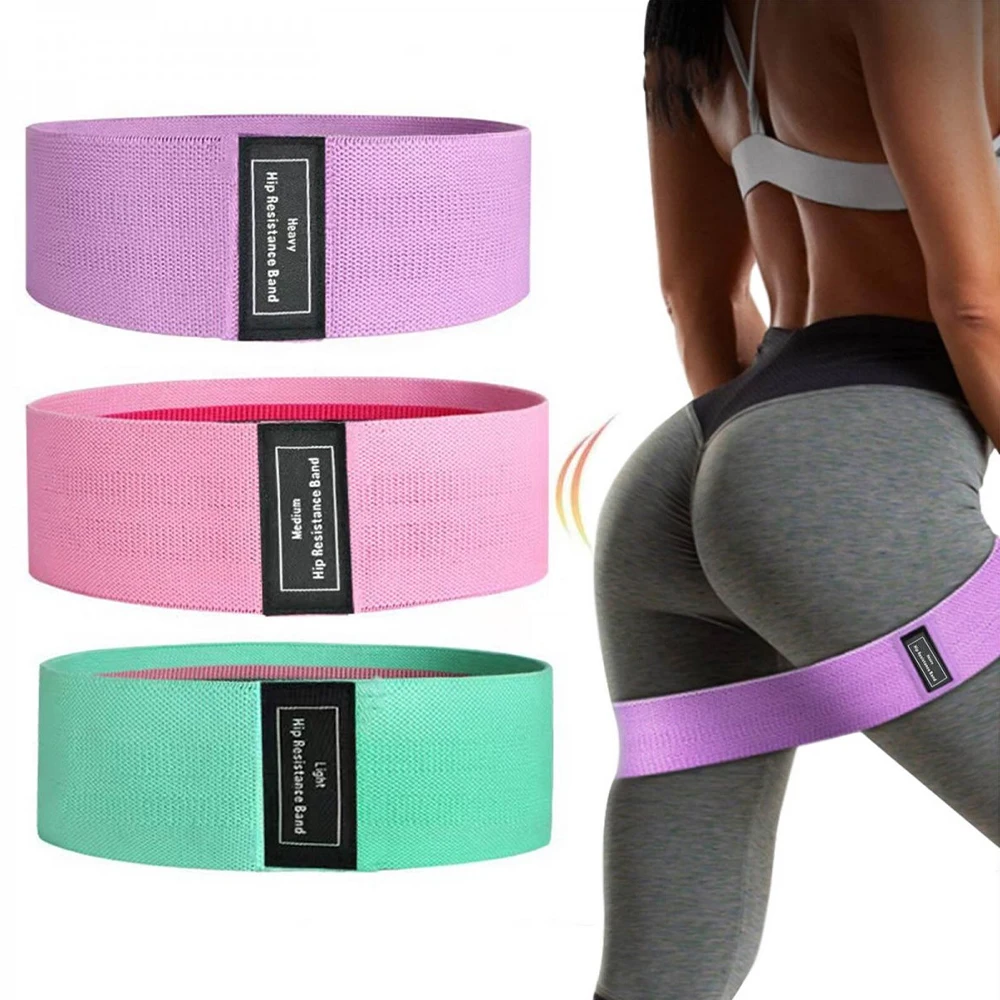 Kit de Faixas Elásticas para Glúteos, 3 Níveis de Resistência, Leves e Portáteis, Ideal para Treino em Casa e na Academia