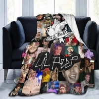 Lil Peep Love Fleece Throw Blanket for Couch Sofa Super Soft Cozy Luxury Bed Blanket Microfiber 120x150cm