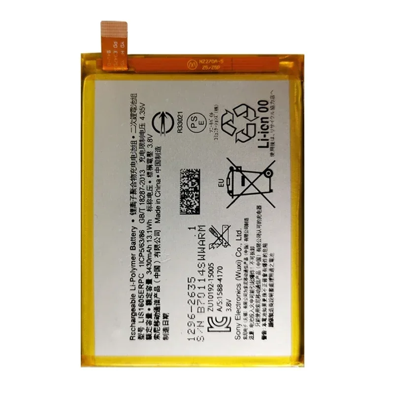 100% Original 3430mAh LIS1605ERPC Phone Replacement battery For SONY Xperia Z5 Premium Z5P Dual E6883 E6853 batteries Bateria