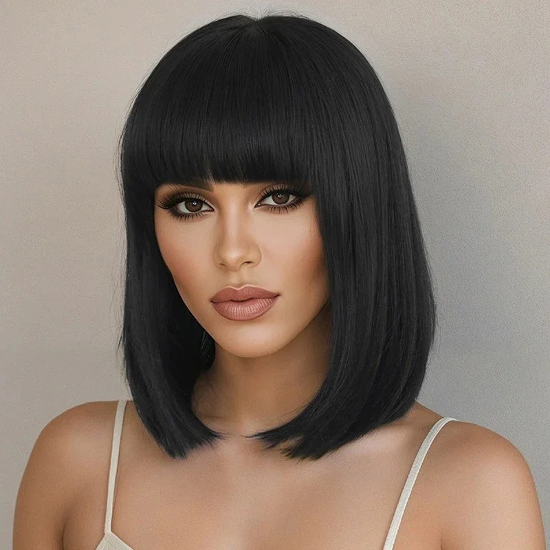 Daily Shooting Modeling Wig Medium Length Hair Woman Daily Match Shoulder Length Hair Cocktail Party Fashion Wear Clavicle Hair