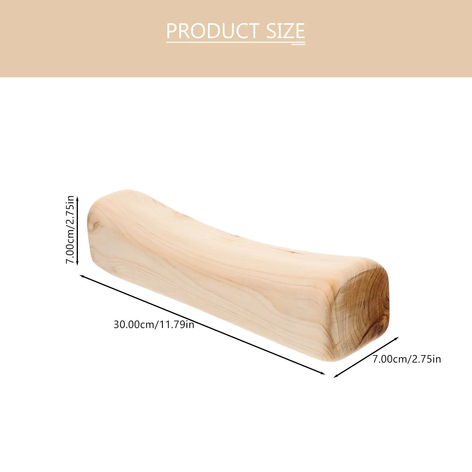 Small Smooth Wooden Neck Shoulder Pillow Sauna Pillow Cervical Support Massage Steam Room Supply Steam Room Supply