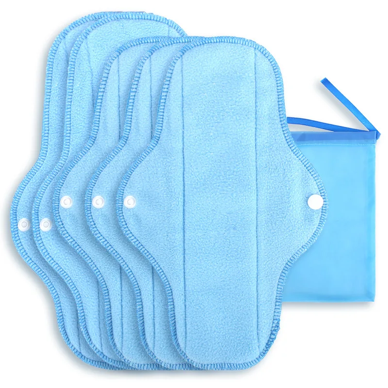 

AIO 1Set Reusable Sanitary Pads Heavy Flow Women Menstrual Period Washable Sanitary towel Polar fleece Cloth Pad