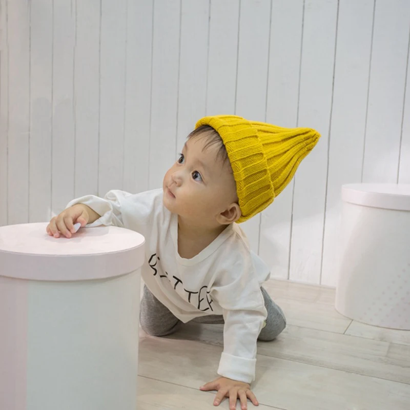 Winter Baby Beanie Cap Candy Color Warm Infant Knitted Hat Autumn Soft Woolen Kids Boy Girl Skullcap