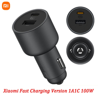 Xiaomi Car Charger Fast Charging Color Night Light Version 1A1C 100W 5V/3A Dual USB QC Charger Adapter for IPhone Samsung Huawei