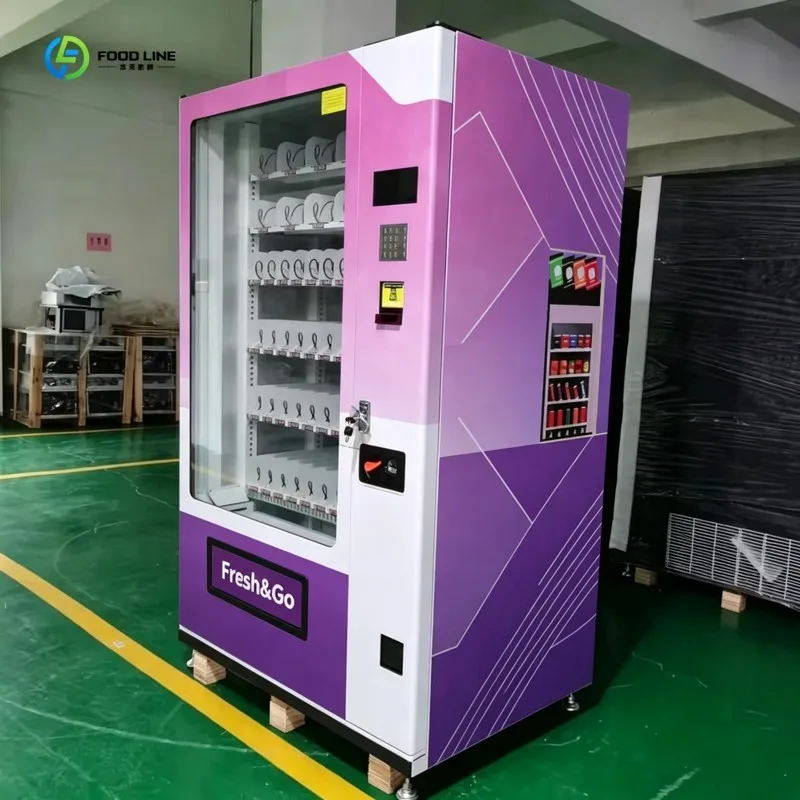 Smart Refrigeration Vending Machine with Capacitive Touch Screen for Beverages Snacks Vending Machine FL Customized