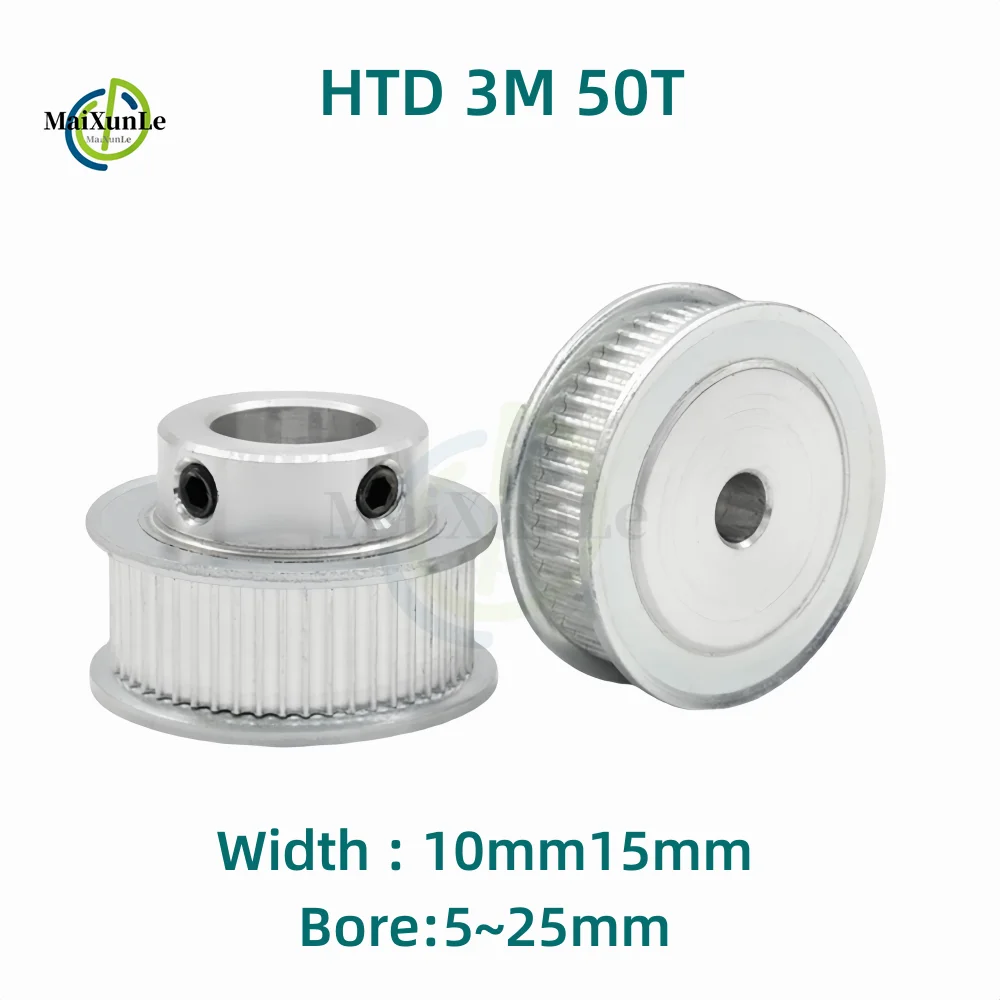 

HTD 3M BF-type 50 Tooth Timing Pulley With a Pitch of 3mm, Aperture of 5/6/6.35/8/10/12/14/15/16/17~25mm, Bandwidth of 10/15mm