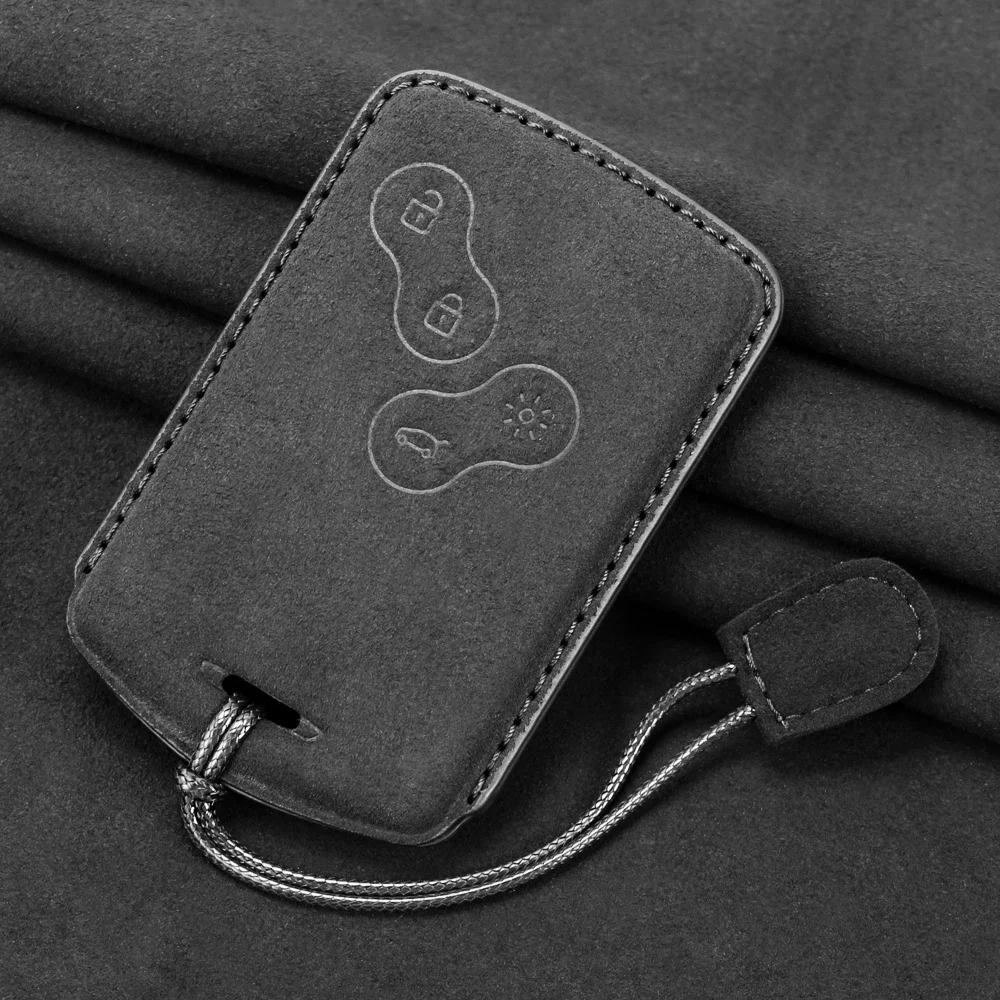 Suede Leather Car Key Case Cover For Renault Duster Captur Clio Logan Megane RS 1 2 3 4 Koleos Scenic Nema Fluence Zoe Accessory Suede Leather Car Key Case Cover For Renault Duster Captur Clio Logan Megane RS 1 2 3 4 Koleos Scenic Nema Fluence Zoe Accessory