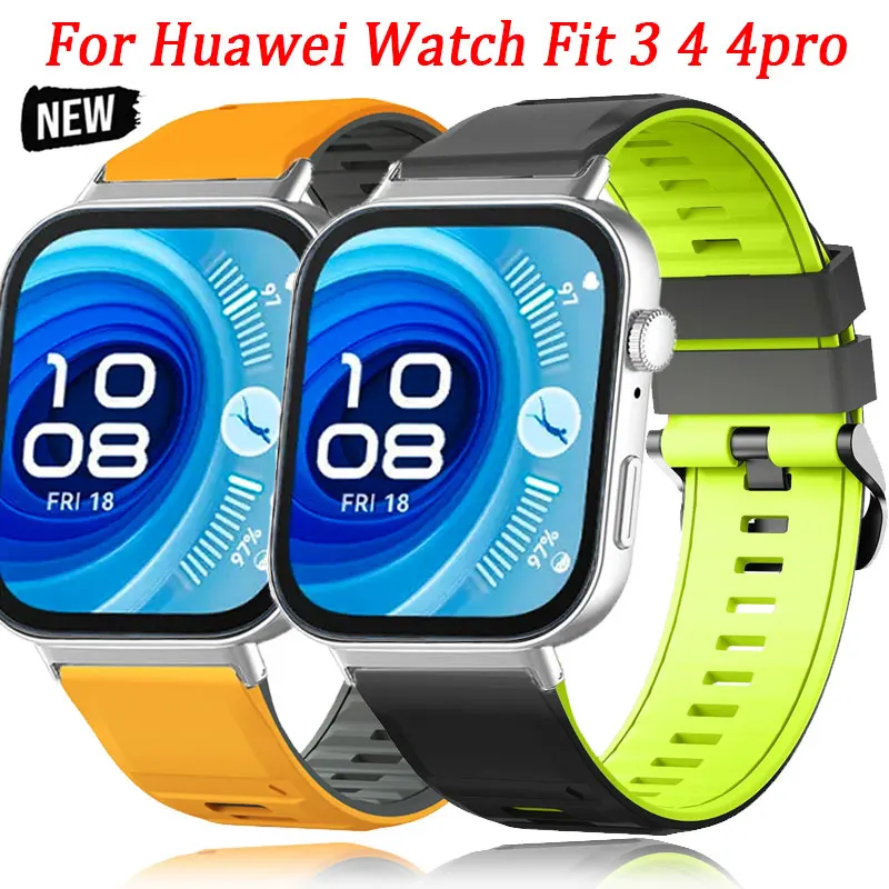 Correa de silicona para Huawei Watch Fit 3 Fit4, pulsera deportiva para Huawei Fit4pro Fit3, accesorios para reloj inteligente