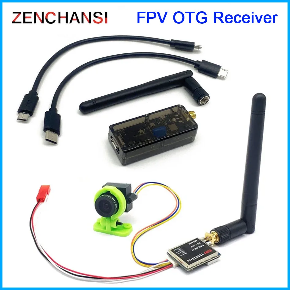 RXC Receiver UVC Video Downlink OTG VR Android Phone +5.8G 600mw Transmitter TS5823 Pro and CMOS 1000TVL Camera with heat sink