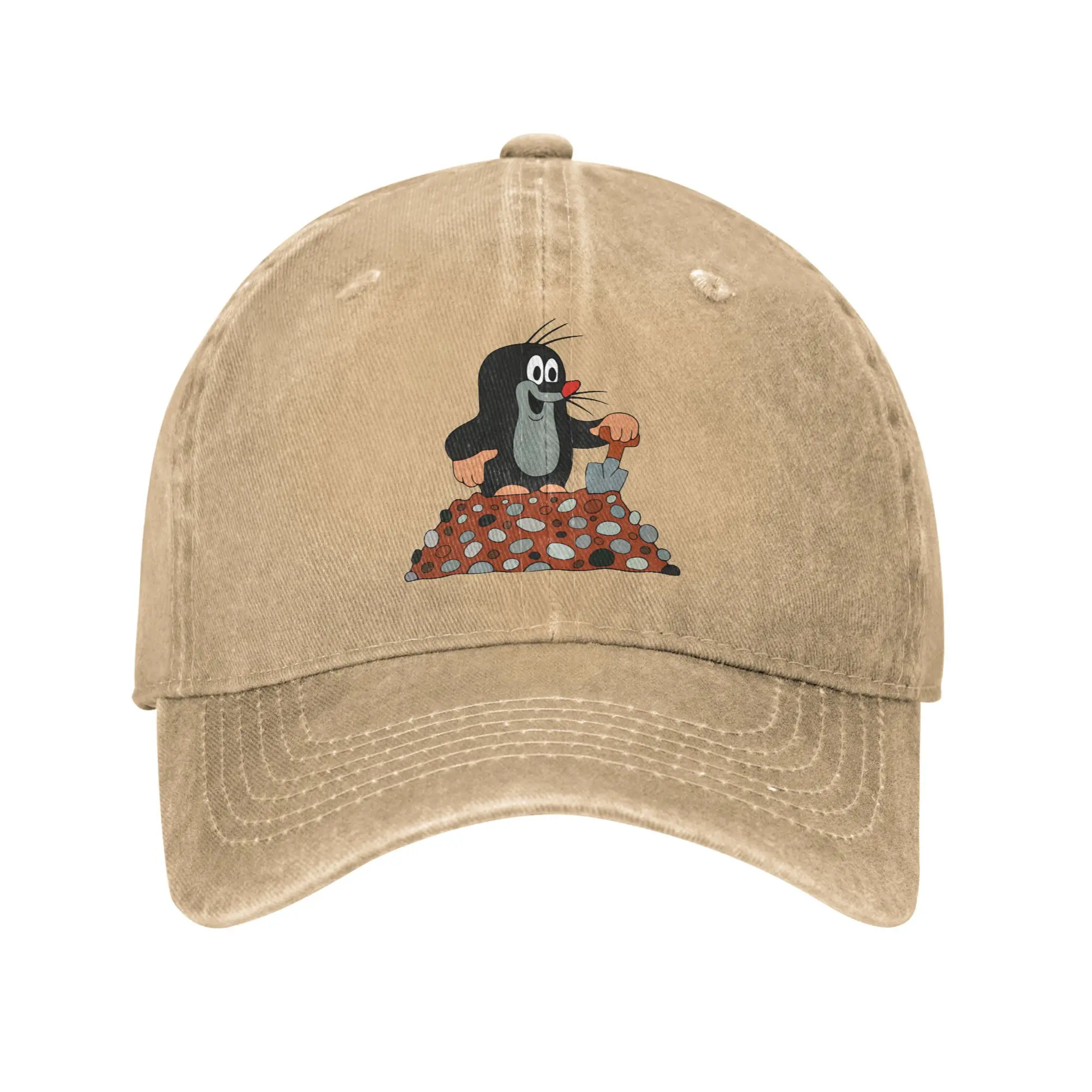 The Little Mole Krtek Dig a Hole Baseball Caps Distressed Washed Cartoon Snapback Cap  Men Women Outdoor Workouts Adjustable Hat