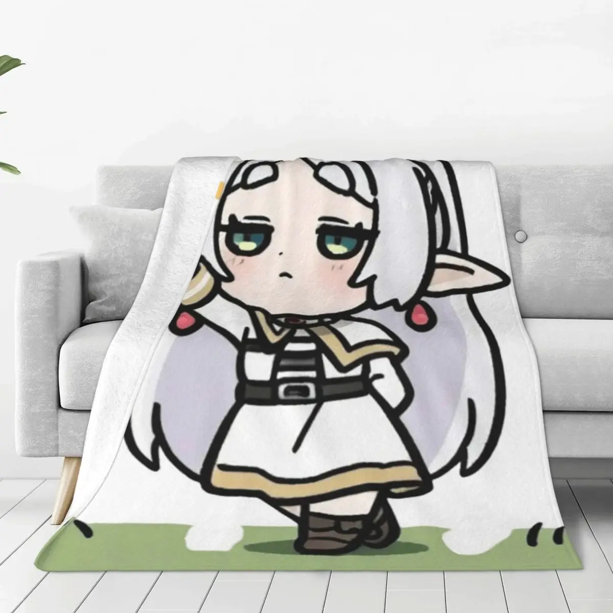 Frieren Chibi Frieren Beyond Journey's End Anime Blankets Soft Warm Flannel Throw Bedding for Bed Picnic Travel Home Couch