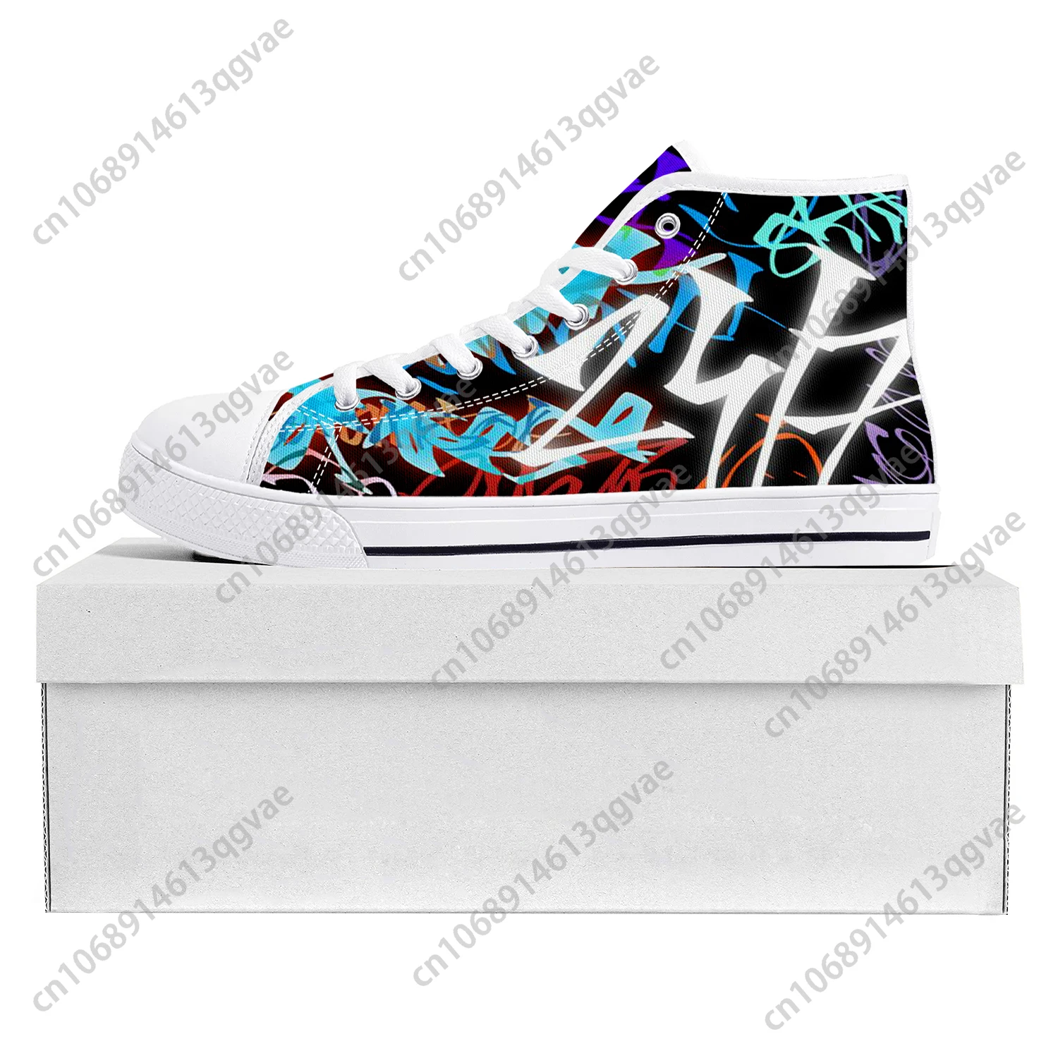 Graffiti Monsters Street Art High Top High Quality Sneakers Mens Womens Teenager Canvas Sneaker Couple Shoes Custom Made Shoe