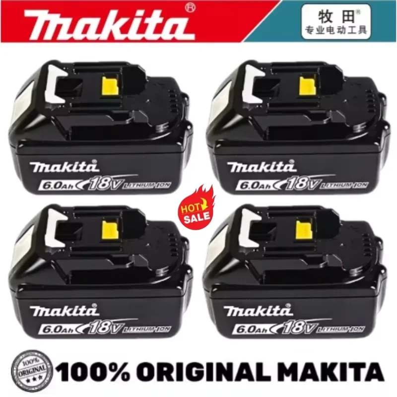 Original 18V Makita Tool Battery, 6.0Ah High Power Battery, for Makita DRT52 DFR453 DTD17 DTC103 DDF489 Replacement Battery