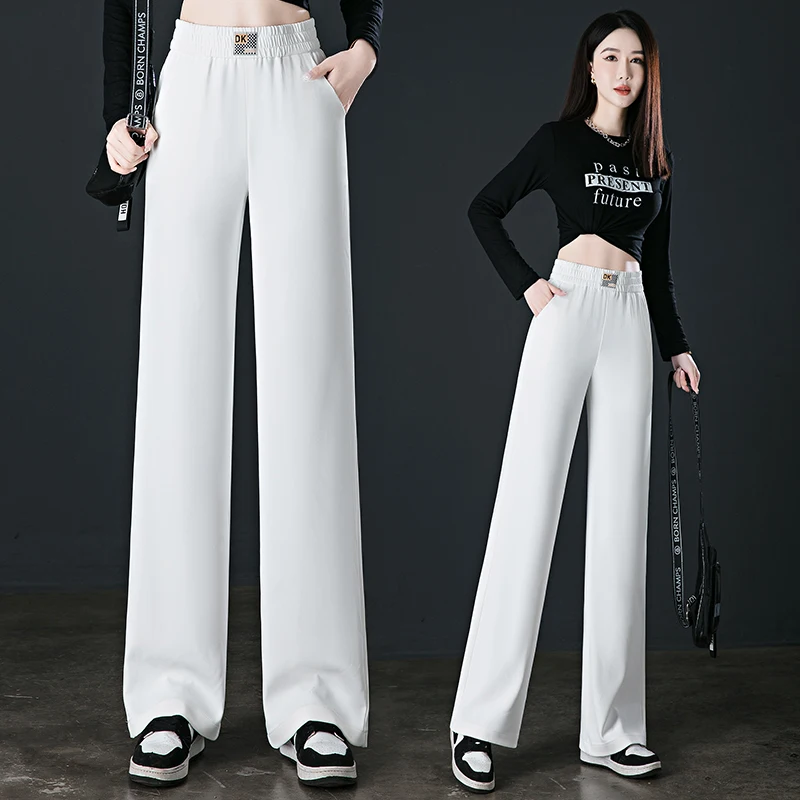 High-Quality Chiffon High Waist Wide Leg Pants Spring/Summer High Waist Drop Thin Pants 2023 New Casual Versatile Floor Towers