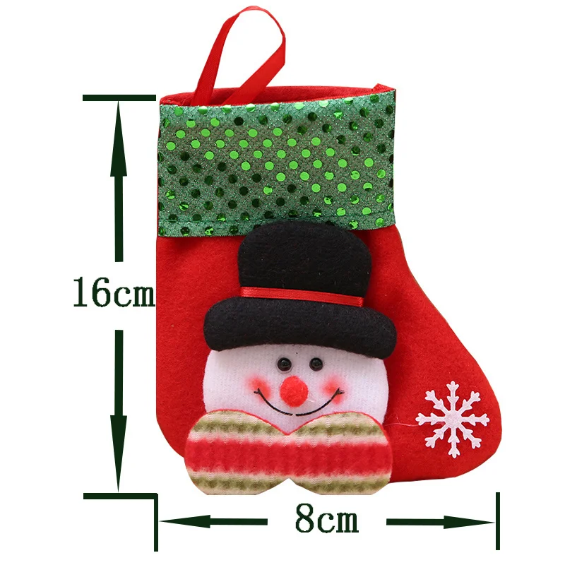 16cm*8cm Mini Christmas Socks Children's Party Supplies Holiday Pack Gifts New Year's Decoration Christmas Tree Pendant