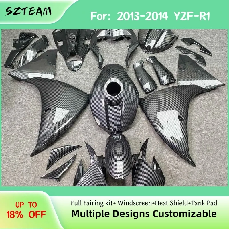 For YAMAHA YZF-R1 2013 2014 Carbon Fibre Motorcycle Fairings YZF R1 13 14 ABS Plastic Aftermarket Fuel Tank Cover Fairing Kit