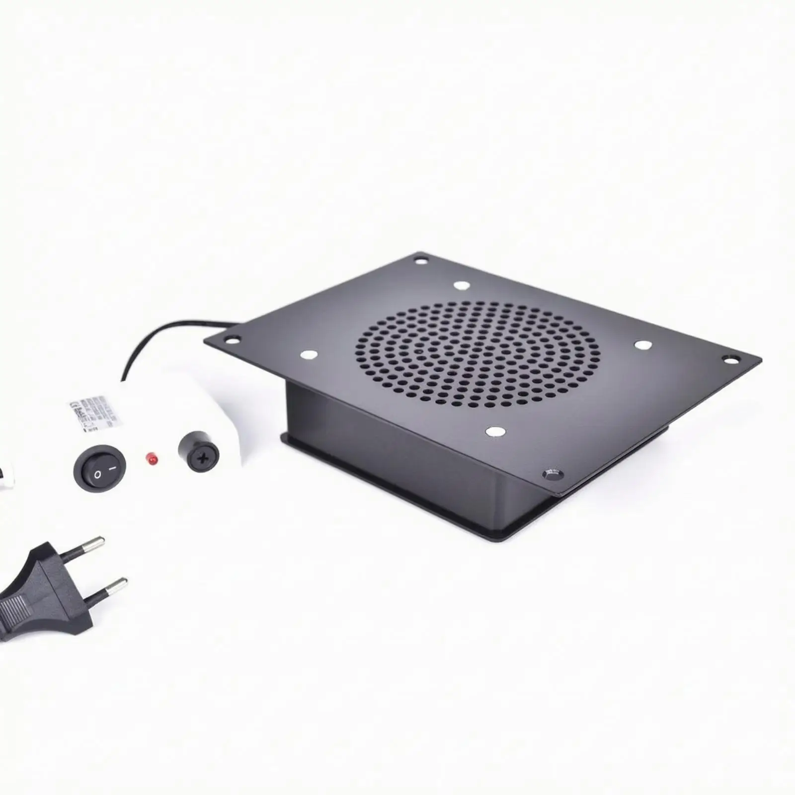 Aluminum Plate Nail Dust Extractor with Corner Mounting Holes for Secure Salon Workstation Setup
