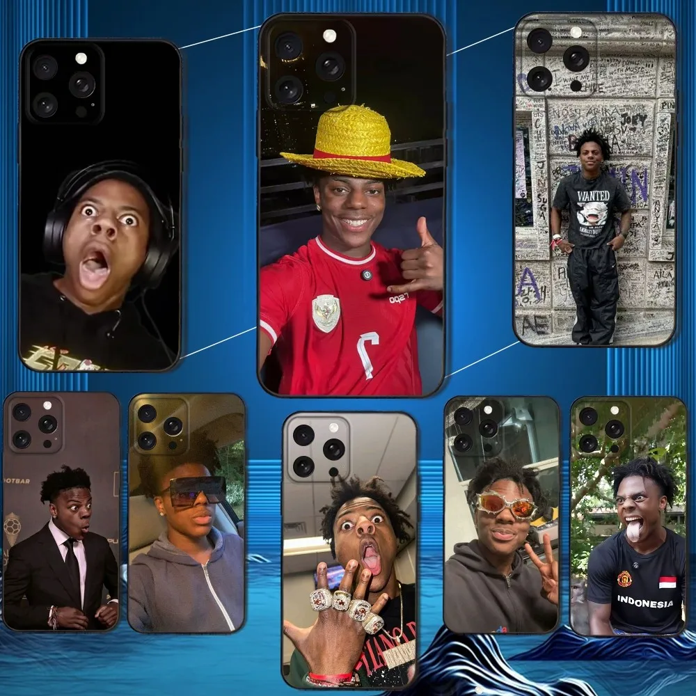 

I-IShowSpeed Funny Youtuber Phone Case For iPhone 16,15,14,13,12,11 Plus,Pro Max,XS,X,XR,SE,Mini,8,7,Soft Silicone Black Cover