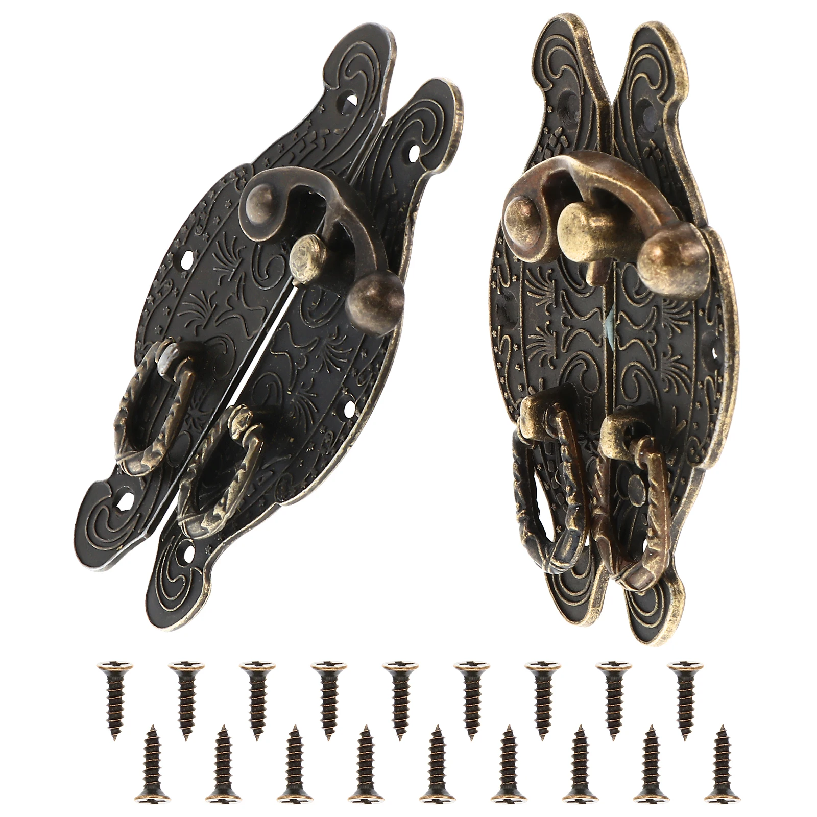 

2 Pcs Heart Shaped Furniture Locks Vintage Zinc Alloy Box Latches for Wooden Jewelry Cases Easy Install Durable Retro
