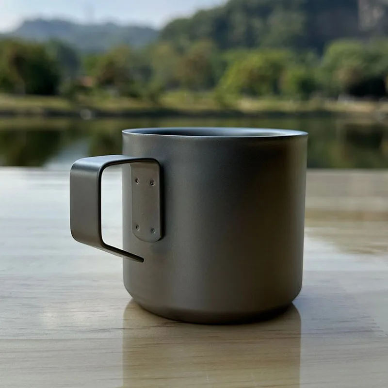 

150ml Mini Coffee Mug / Beer Mug, Double-layer Titanium Alloy, Small Drinking Utensil, Camping, Portable Outdoor Water Cup
