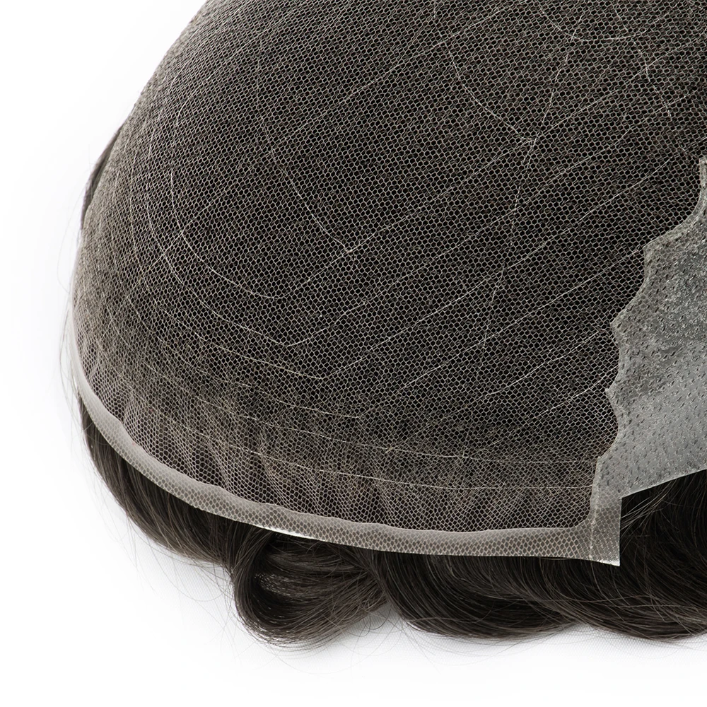 Lace Base Toupee for Men Swiss Lace Front With Pu Natural Hairline Male Wig Human Hair Prosthesis Replacement System Unit