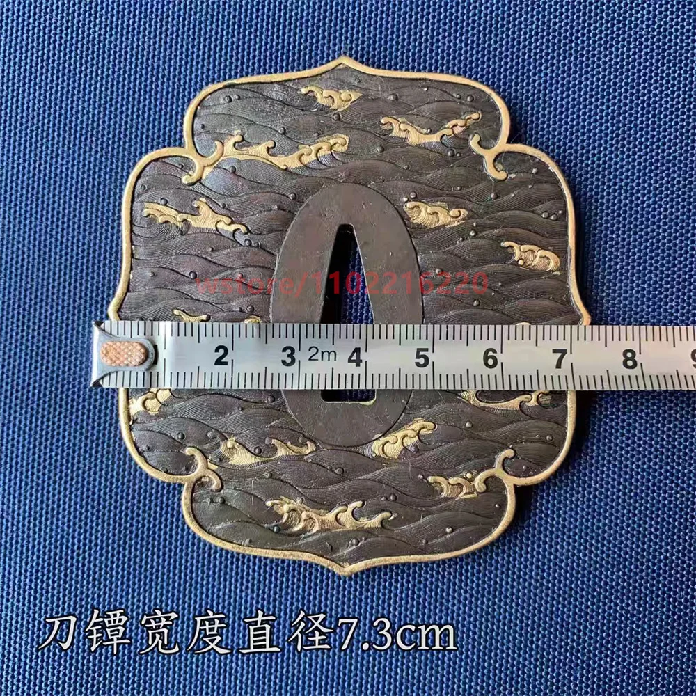 Very Exquisite Copper Brass Real Gold Plated Tsuba Handguard Guard For Real Japanese Samurai Katana Sword Fittings