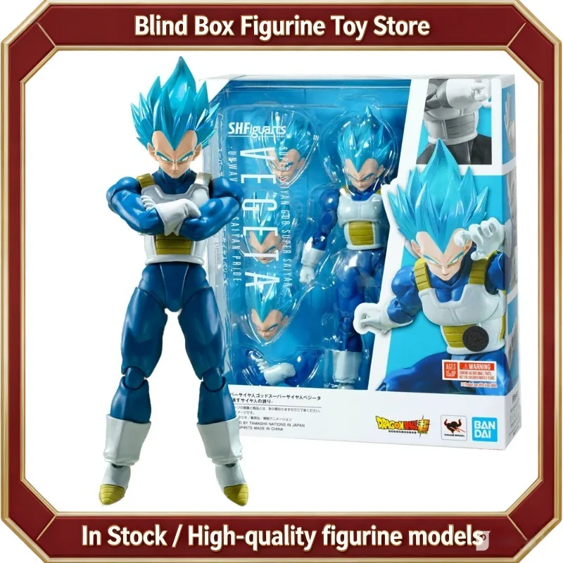 

In Stock Bandai SHF Dragon Ball Super SSGSS Vegeta Blue Hair Articulated Action Figure