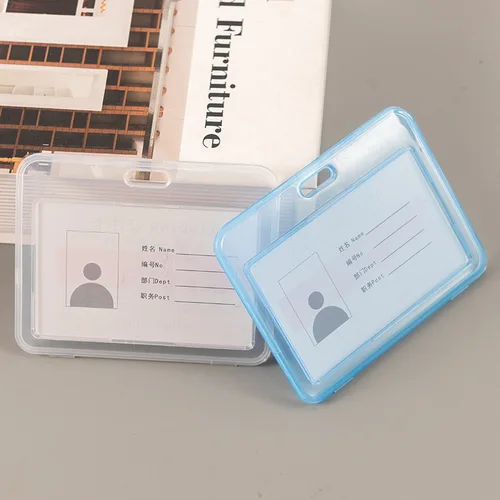 Imagen 2 del producto Etiqueta de identificación de plástico de Color sólido, soporte de cama con nombre, tarjeta translúcida de doble cara, tarjetero de trabajo para empleados, funda para permiso de trabajo