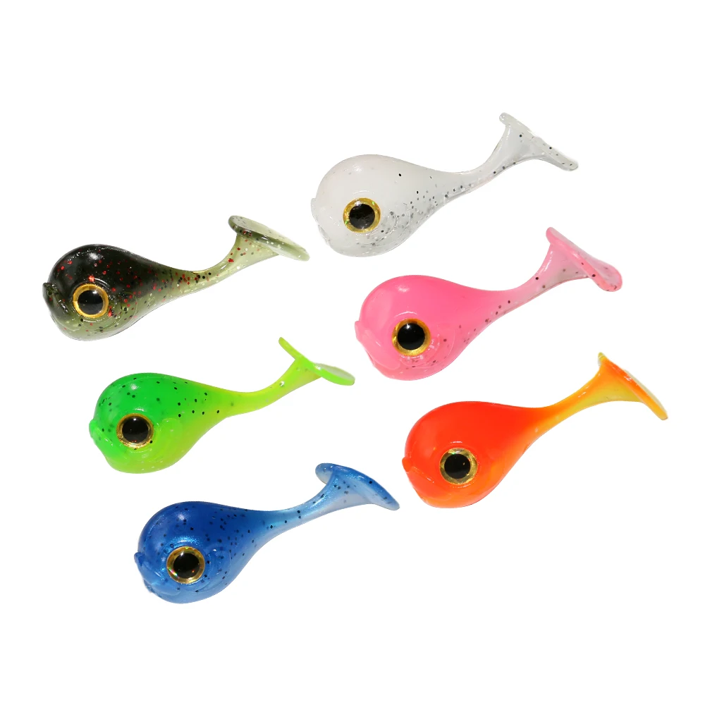 

ILURE 10pcs Fishing Bait Big Head Fish T Tail 3g4.5cm Artificial Silicone Bait Fresh Water Seawater Culter Alburnus Bass Trout