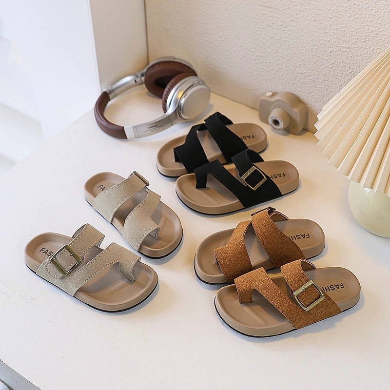 

Kids Slipper Boys Cork Sandals Casual Summer New Style Girls Indoor Outdoor Toe-Slip Beach Shoes for Children Classical Shoes