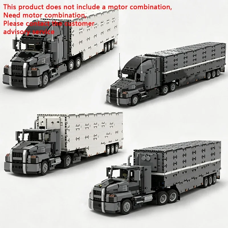 QWERT Engineering Container Tractor Heavy Duty Truck Refrigerated Semitrailer Technology Creative Toy Puzzle