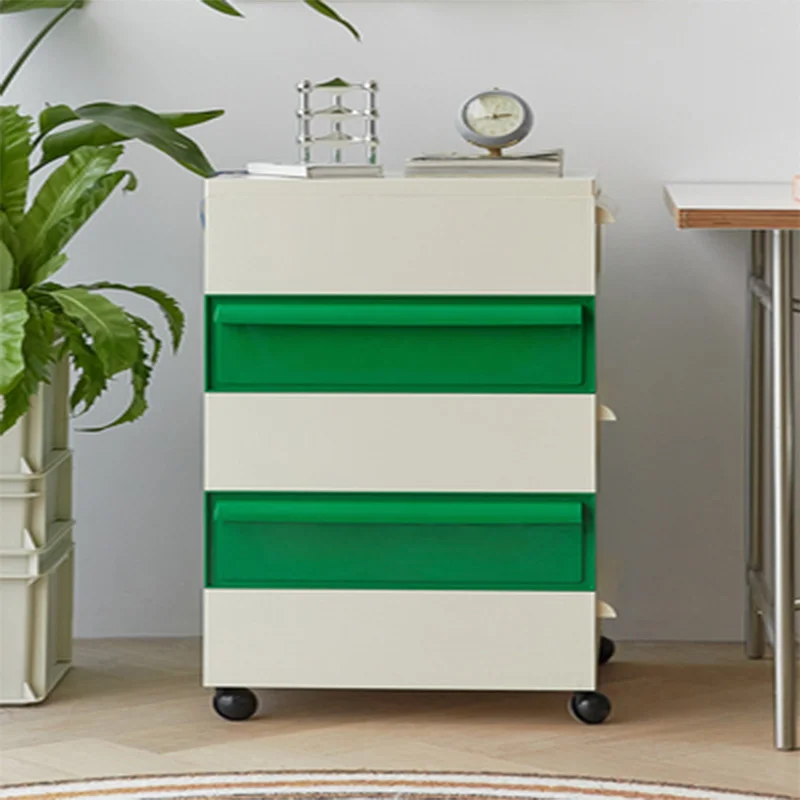 Wabi-sabi Wind Movable Bedside Table File Cabinet Storage Office Multi-layer Drawer Simple Ins Side a Few Storage Cabinets