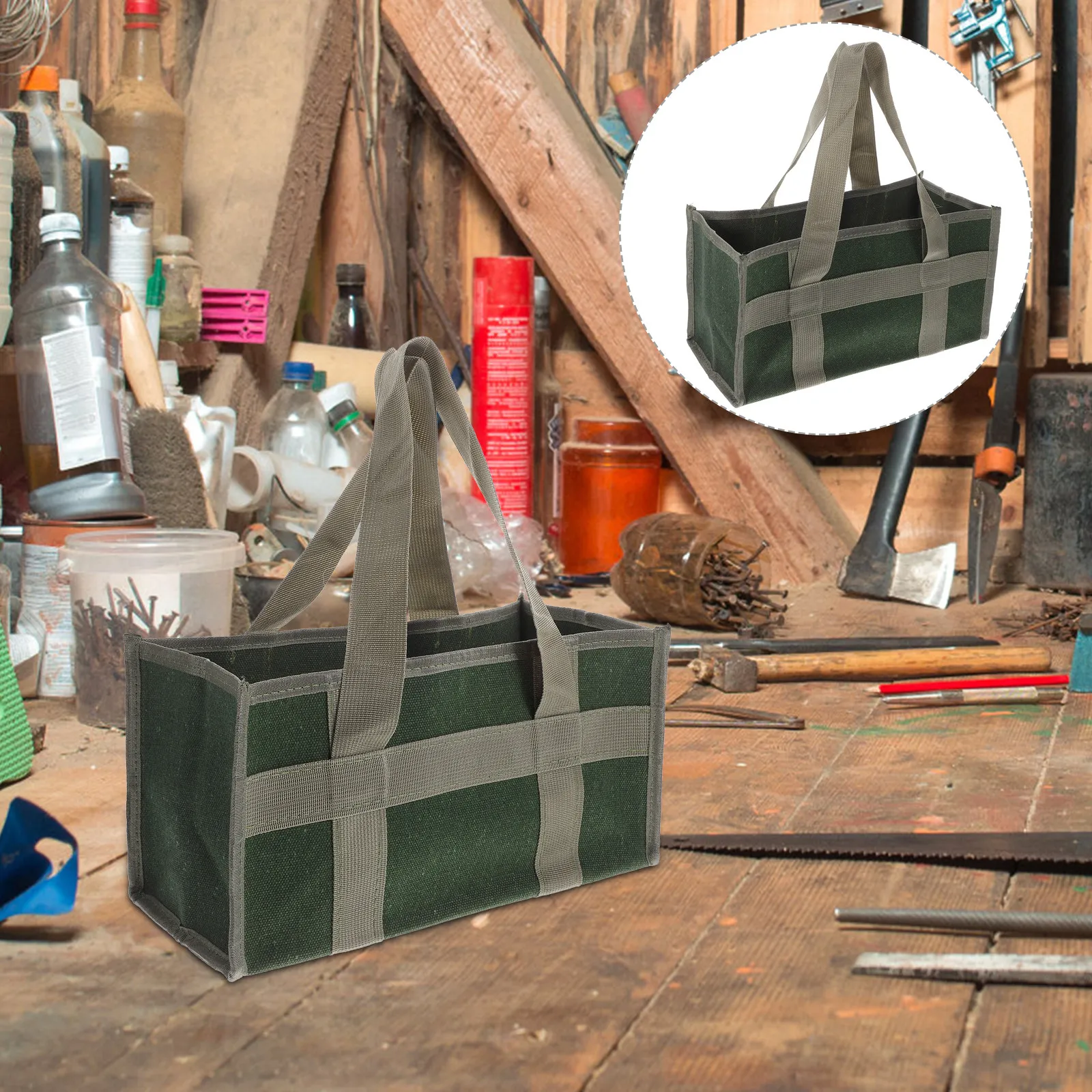 

Сумка-органайзер для инструментов 35x17x17см, холщовая, с широким отверстием, для мужчин, сверхпрочная, портативная, для гаража, автомобиля, ящика для инструментов