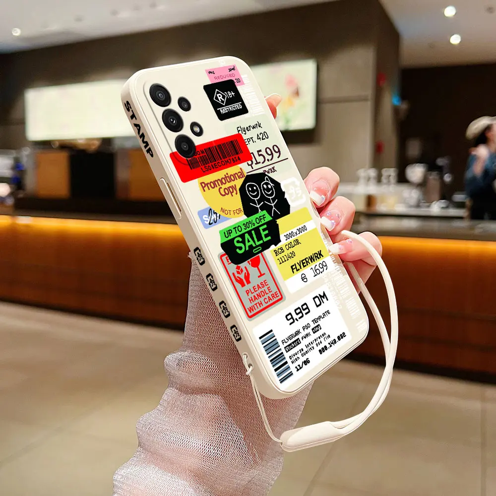Trend Label Barcode Luxury Phone Case For Samsung Galaxy S24 S23 S22 S21 S20 S10 S9 Note 20 10 Ultra Plus Pro FE 4G 5G Cover