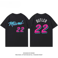2025 Summer New Miami Heat Jimmy Butler Tshirt American Basketball Jacket Tropical Short Sleeve Sports Cotton Half Sleeve Summer