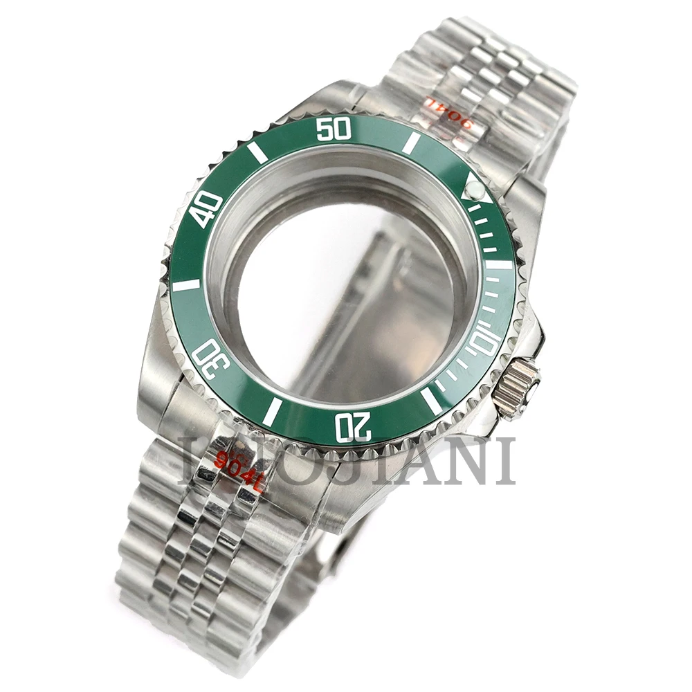 For Submariner Case 40mm NH35 Silver Watch Case Solid Oyster/Jubilee Bracelet Fit NH34 NH35 NH36 NH38 Movement 28.5mm Dial image 3
