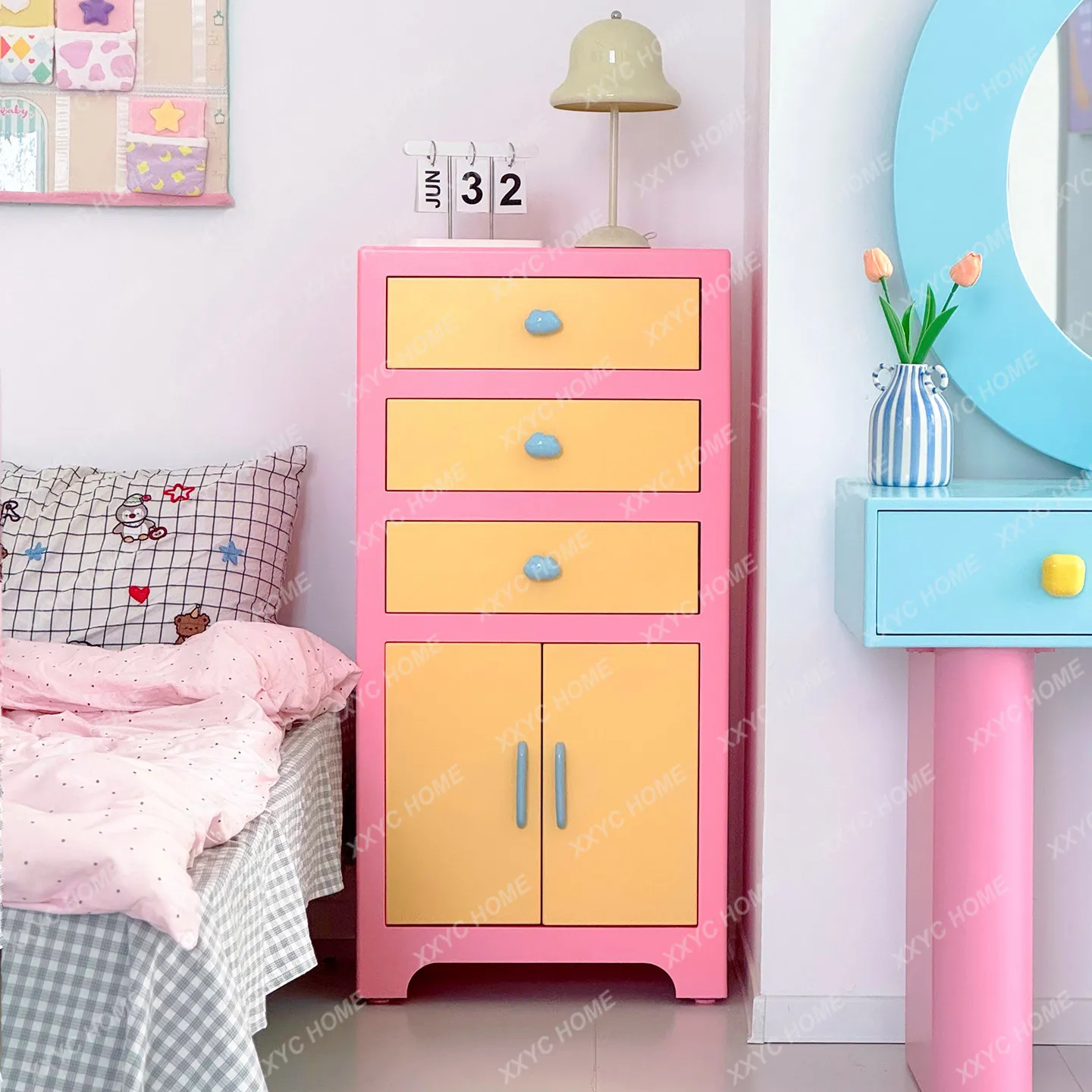 Drawer, storage hallway cabinet, all solid wood, bedroom storage locker