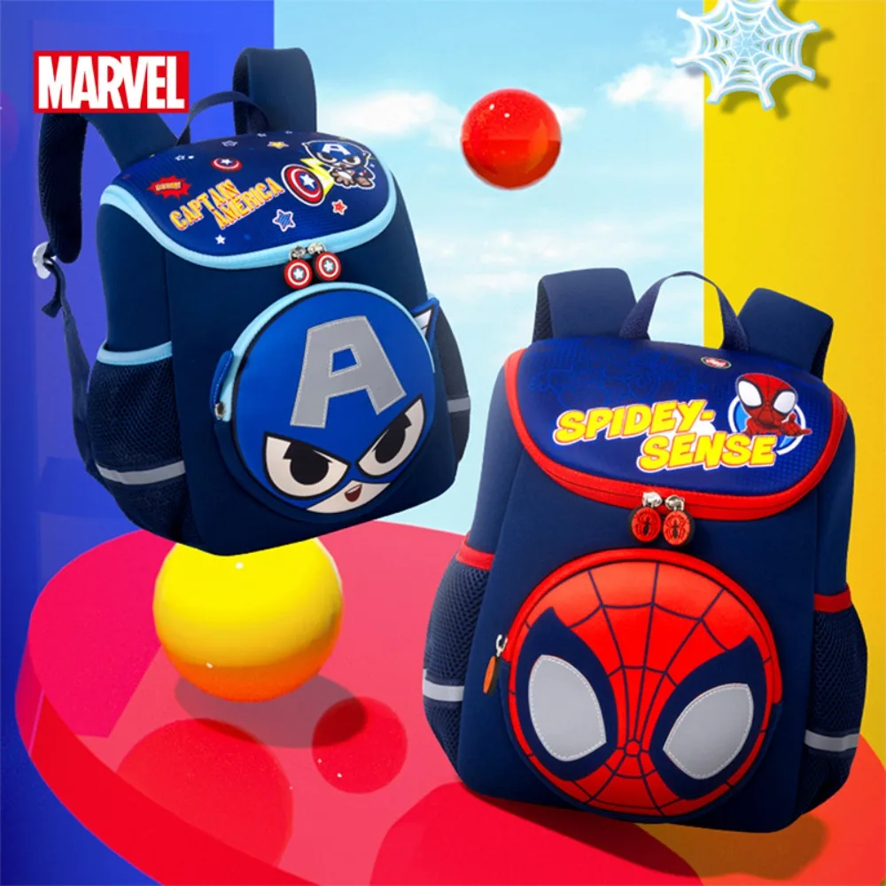 

Disney Kindergarten Boys Favorite Spider Man Hero Pattern Big Class Boys Available Children's Travel Backpack Cartoon Book Bag