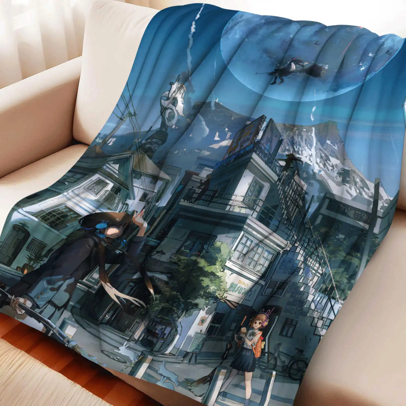 Fantasy Space Pattern Printing Soft Flannel Blanket for Bed Bedroom Sofa Picnic,Throw Blanket for Cover Office Gift