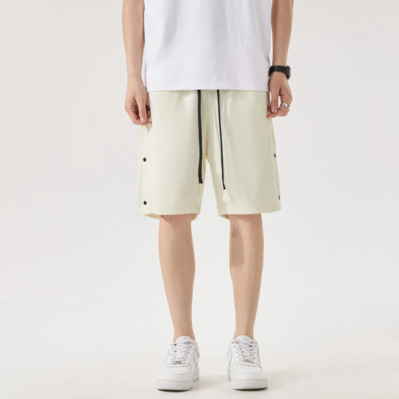 

2024new Summer Fashion Brand American Heavyweight Solid Youth Shorts Loose and Versatile Simple Men's Sports and Casual Pants