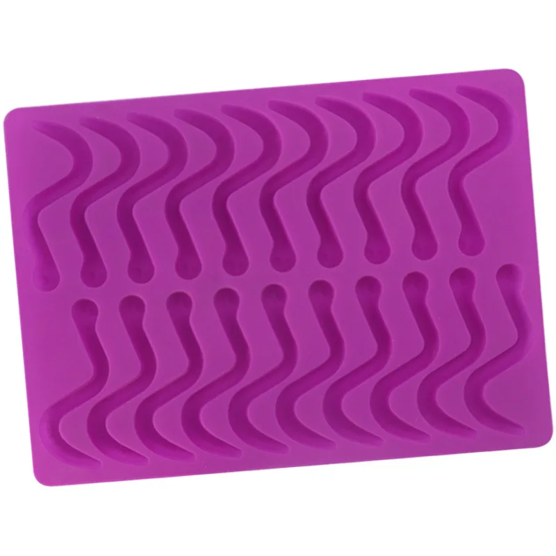 20-Cavity Silicone Mold Funny Snake Worm Mould for Chocolate Candy Ice Cube Jelly DIY Baking Tool
