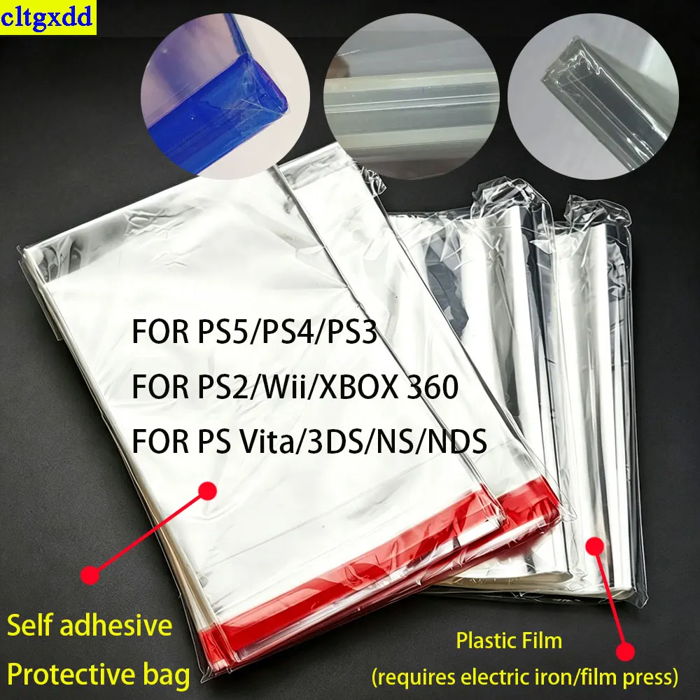 Cltgxdd 50/100 Piece FOR PS2/PS3/PS4/PS5/Wii/XBOX360/PSVita/NDS/NS/3DS Packaging Hot Stamping Film Self-Adhesive Plastic Film