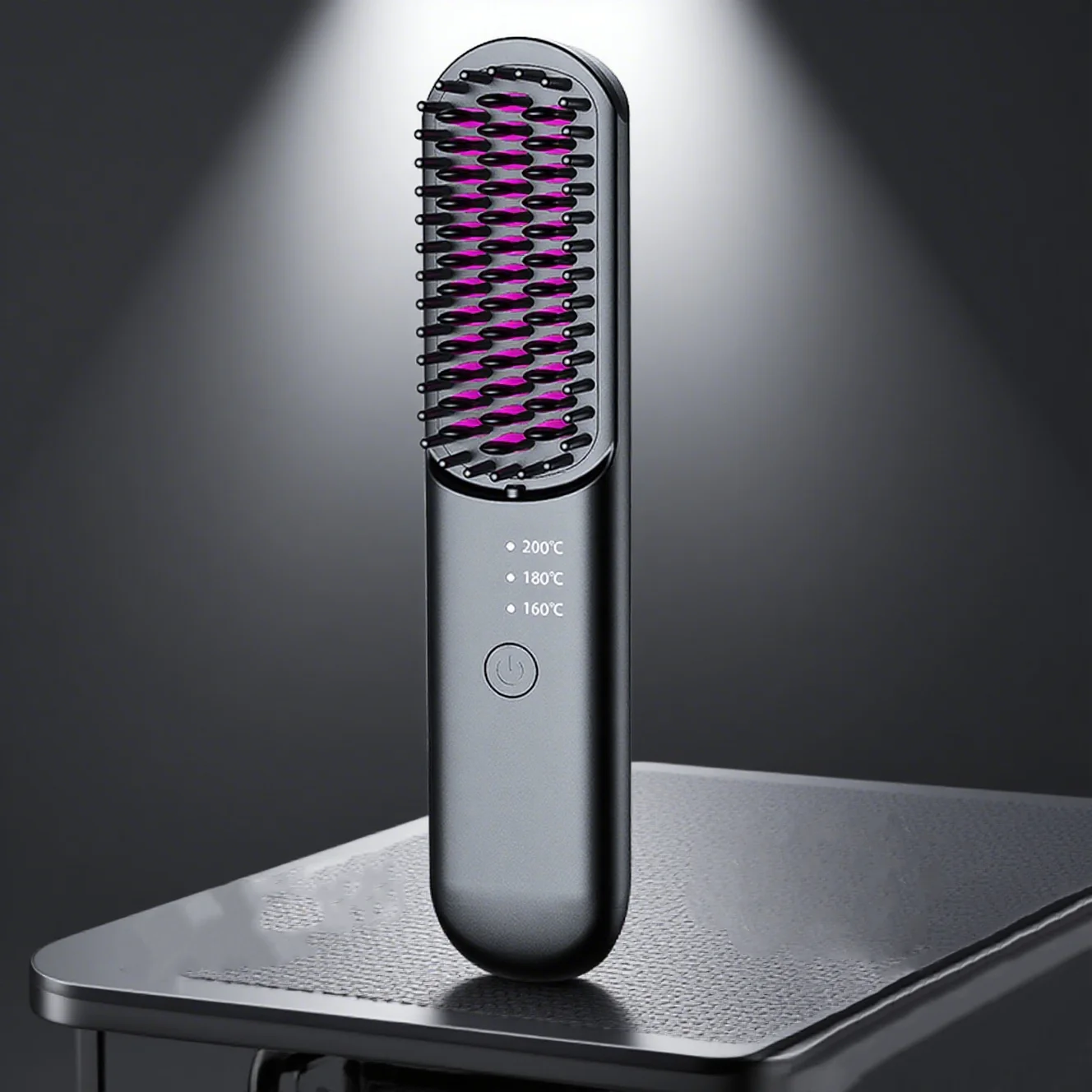 

Portable Electric Hair Comb Negative Ion Straight Hair Styling Brush Handle Material:Plastic USB Battery Power for Household Use