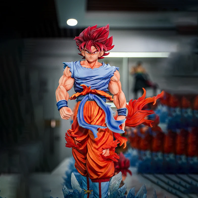 

Новый оригинальный Spot Jt Super Blue Wukong Dragon Ball ручной работы 35 см, светящаяся статуя, украшения, аниме Tide Play, подарки