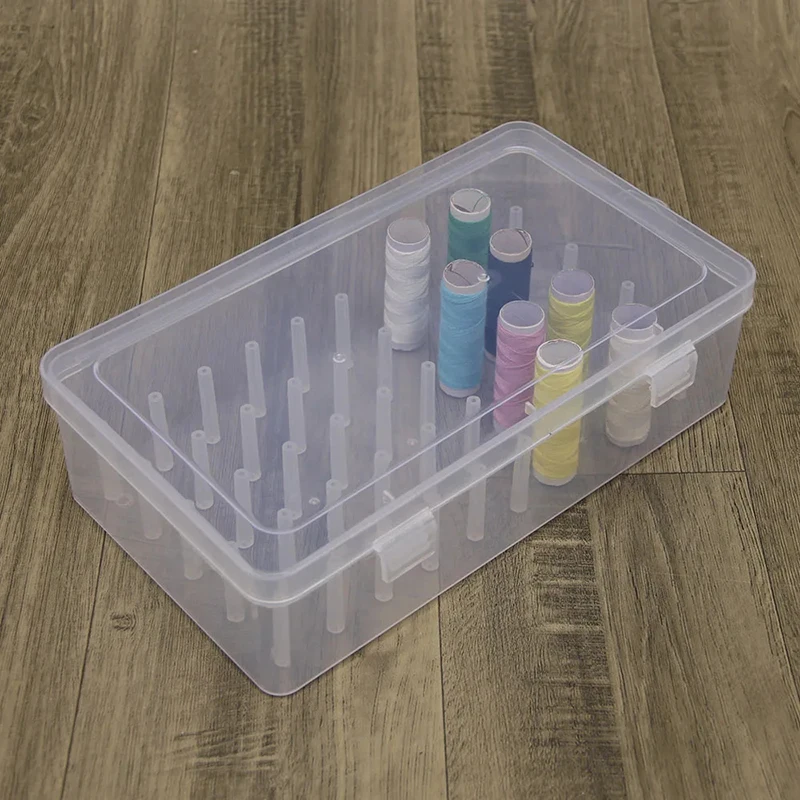 42 Axis Sewing Threads Storage Box Bobbin Carrying Case Container Holder Transparent Needle Wire Storage Organizer Sewing Reel