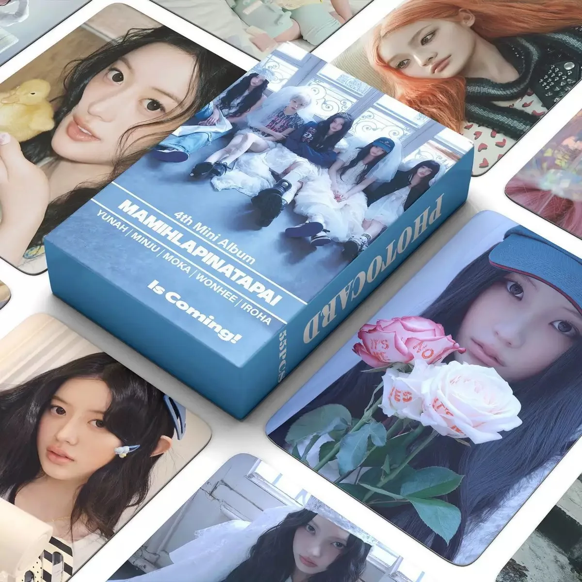 55 Tarjetas Lomo de Alta Calidad del Nuevo Álbum del Grupo de Chicas Kpop MAMIHLAPINATAPAI, Tarjetas Coleccionables de YUNAH, MINJU, MOKA, WONHEE e IROHA