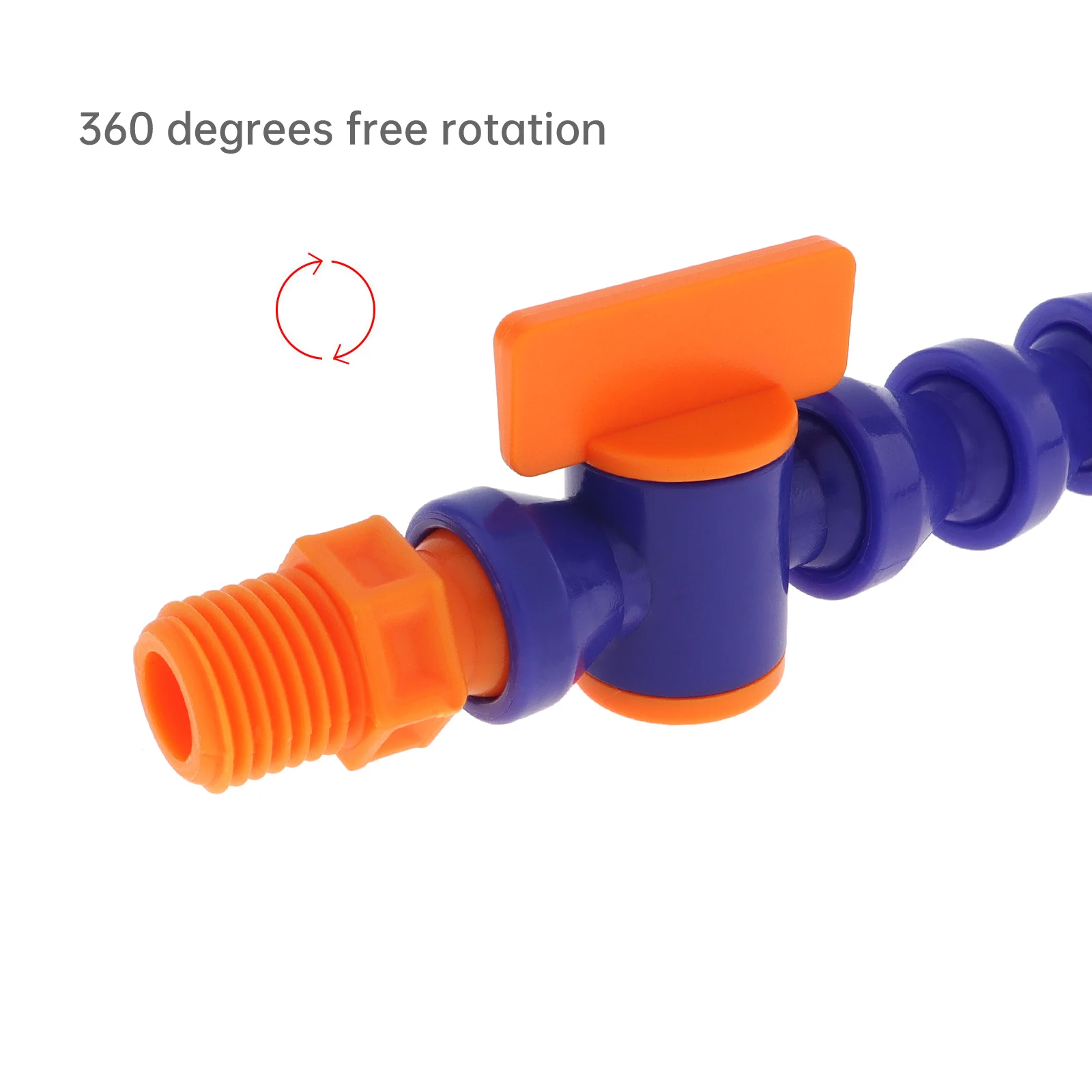 G1/4 300mm Plastic Round Nozzle Flexible Water Oil Cooling Tube with Switch for CNC Machine, Thread Flexible Oil Coolant Pipe
