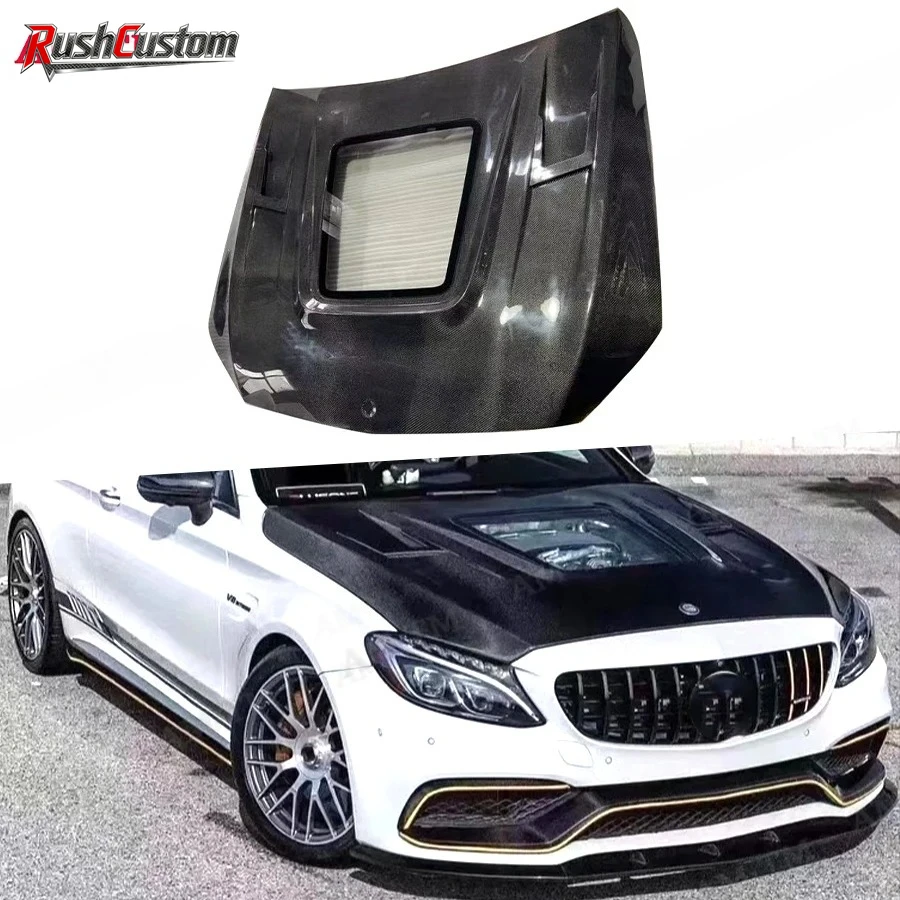 

Carbon Fiber Transparent Engine Hood For Mercedes Benz C Class W205 C63 2015-2018 Front Engine Hood Bonnet Cover Body kit